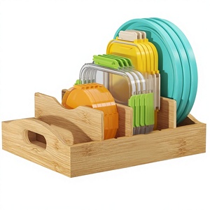 Modern Eco-Friendly Rectangular Non-Folding Lid Organizer 4 Adjustable Inserts 5 Compartments 10.6"D X 8.3"W X <b>Storage</b> - Product Image 1