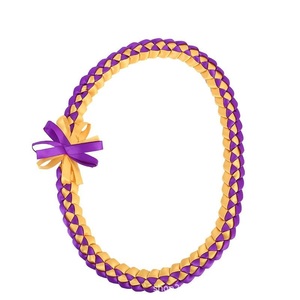 Ensemble de colliers de ruban en polyester multicolores, tissés à la main, rubans tressés pour les diplômés, avec collier de fleurs, bracelets, utilisation scolaire - Product Image 4