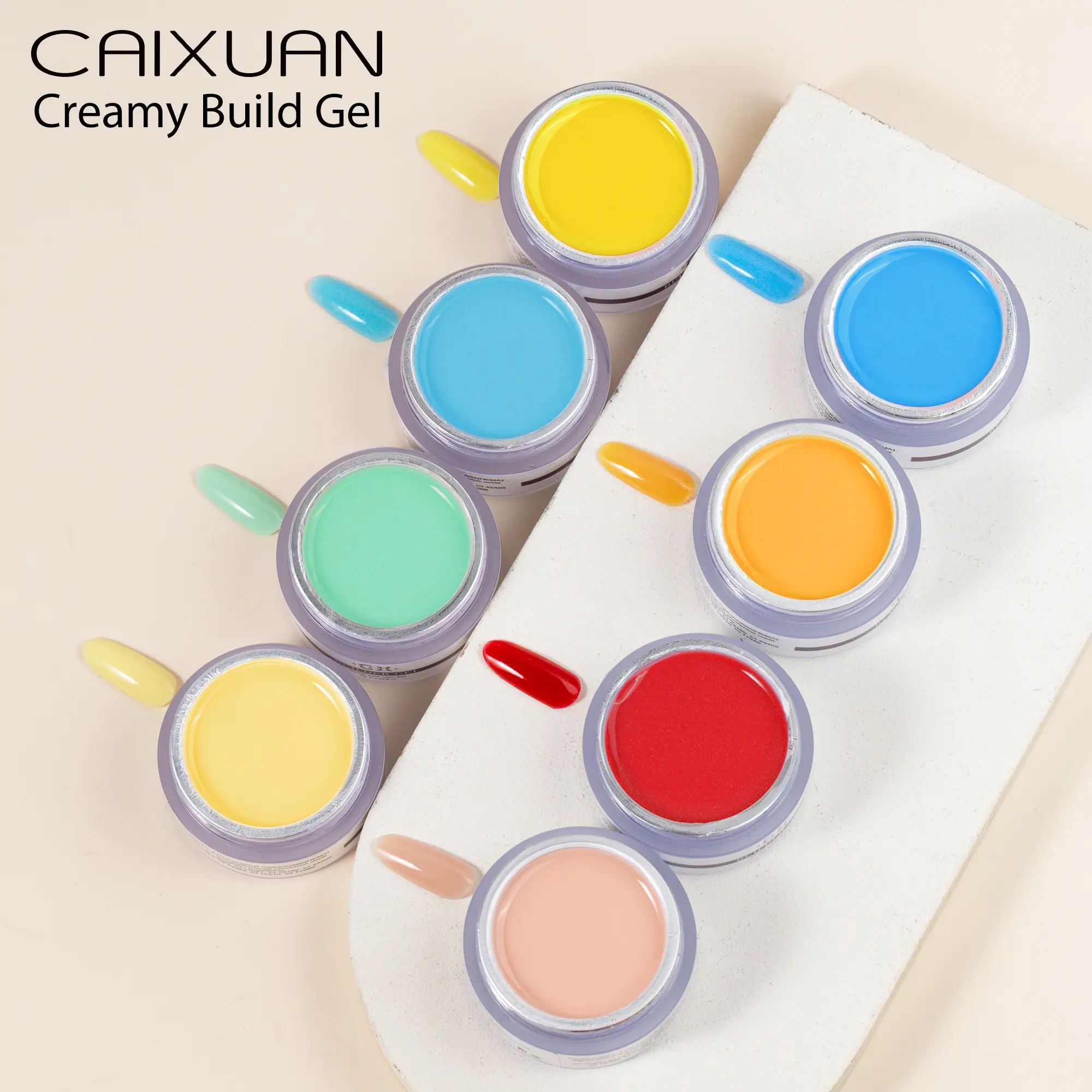 Caixuan gel colorato cremoso costruire gel di estensione per unghie autolivellante per nail art