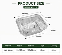 Conteneur alimentaire rectangulaire en aluminium argenté de qualité alimentaire C5 C10 C20 C18 C30, très vendu en Amérique du Sud, avec couvercle en papier