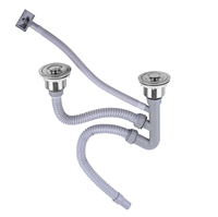 K-Q40D cuisine siphon de lavabo double évier vidange 304 tamis d'évier de cuisine d'acier inoxydable