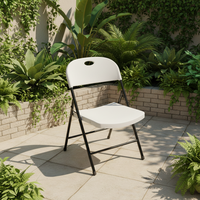 Chaise en plastique moulée par injection, pliable, robuste, confortable pour les espaces extérieurs commerciaux