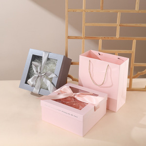 Caja de regalo de cartón rígido cuadrada transparente con tapa Heaven Earth <span class=keywords><strong>para</strong></span> <span class=keywords><strong>cumpleaños</strong></span>, recuerdos y regalos de San Valentín - Product Image 3