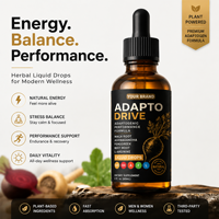 Compléments alimentaires naturels à base de plantes, racine de maca, ashwagandha, vitalité, gouttes orales, équilibre du stress quotidien, vitalité naturelle pour adultes