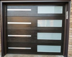 Nouvelles portes <span class=keywords><strong>de</strong></span> <span class=keywords><strong>garage</strong></span> sectionnelles doubles en acier <span class=keywords><strong>de</strong></span> style américain moderne avec isolation en verre, portes <span class=keywords><strong>de</strong></span> <span class=keywords><strong>garage</strong></span> coulissantes à clapet <span class=keywords><strong>de</strong></span> 16x8, <span class=keywords><strong>prix</strong></span> - Product Image 5