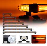 Nouvelle barre lumineuse LED d'urgence pour toit de 20 pouces avec base magnétique 9V-30V, 4 LED par extrémité, 3 modules COB avant/arrière pour véhicules d'urgence