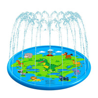 Tapis d'arrosage gonflable en PVC en stock transfrontalier pour enfants jeu d'eau en plein air tapis anti-éclaboussures