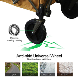 Portable Outdoor Folding Trolley <strong>Wagon</strong> Cart for <strong>Beach</strong> Garden Camping Luxury Park Utility OEM Customizable Roll Container Storage - Product Image 5