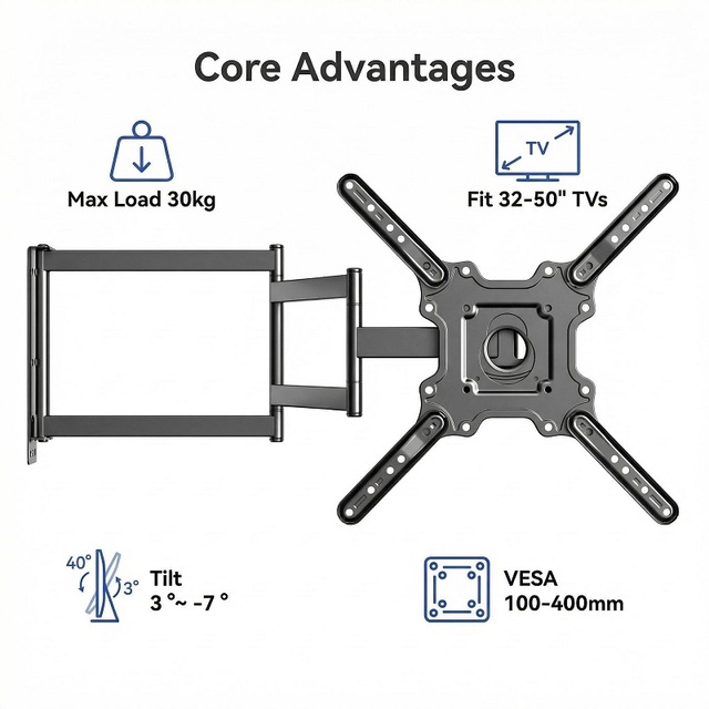 Swivel Tv Wall Mount 50 Inch Factory Direct Sales Tv Bracket VESA 400*400 MM