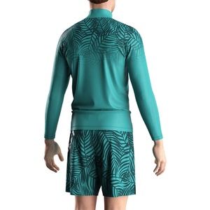 Sweat-shirt à capuche personnalisable OEM pour hommes, en polyester et coton, pull Jiujitsu à fermeture éclair 1/4, vert uni - Product Image 6