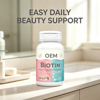 OEM Özel Etiketli Biotin Tabletleri 90 Adet 5000 MCG Çilek Aromalı Besin Takviyesi