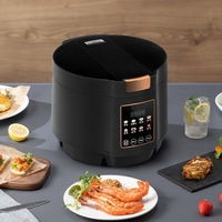 Autocuiseur Électrique Multifonctionnel Carré 5L avec Couvercle en Verre, Minuteur, Prise en Charge de la Langue Néerlandaise, Puissance 800W pour Usage Domestique