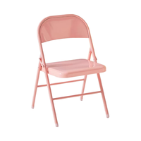 Chaises Pliantes Entièrement Métal Design Moderne, Noires Blanches, en Acier Léger et Portables, pour Écoles et Événements de Jardin Extérieurs