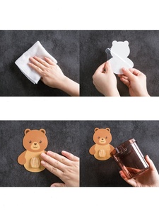 Bathroom <b>Bear</b> Toothbrush Holder Wall Mounted Non-Stick <b>Bear</b> Cuddle Shelf Kids Toothbrush Holder - Product Image 2