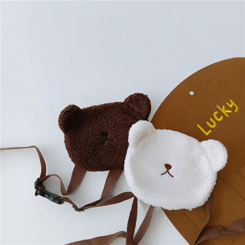 Bambini peluche orso portafoglio piccola borsa del fumetto mini borse di peluche borse a tracolla fionda bambini per bambine