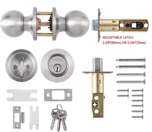 Núm khóa lockset và xi lanh đơn chốt cửa kết hợp SET SATIN nickel bên ngoài khóa cửa bộ - Product Image 6