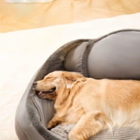 Coussin de luxe toutes saisons pour animaux de compagnie – Grands lits pour chiens et chats, tapis solides et tendance pour Golden Retriever et Samoyed, ouverts, détachables et lavables