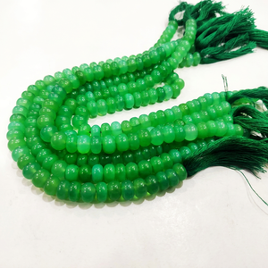 Chrysoprase naturel, calcédoine menthe, rondelle simple 8 mm, brin de 8 pouces de long - Product Image 1