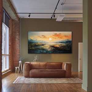 <span class=keywords><strong>Pittura</strong></span> paesaggistica SQ <span class=keywords><strong>acqua</strong></span> tranquilla lago tramonto <span class=keywords><strong>pittura</strong></span> a olio canne da parete arte calma tranquilla decorazione da sera <span class=keywords><strong>pittura</strong></span> blu <span class=keywords><strong>verde</strong></span> <span class=keywords><strong>acqua</strong></span> - Product Image 3