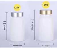 Pots en verre de qualité alimentaire finition givrée pour poudre de médecine bonbons suppléments santé capsules épaisses bouteille de distribution en plastique