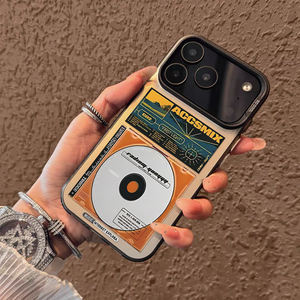 Coque de téléphone portable DIY en TPU motif <span class=keywords><strong>CD</strong></span> rétro pour iPhone 11-17, noir mat, peinture UV, anti-traces de doigts, antichoc, protection de l'objectif - Product Image 5