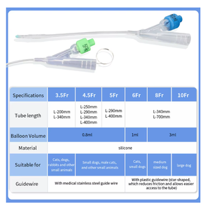 USMILEPET kateter hewan 5Fr 290mm silikon 2 arah kateter <span class=keywords><strong>Foley</strong></span> hewan saluran kencing kateter hewan kateter urin silikon - Product Image 6