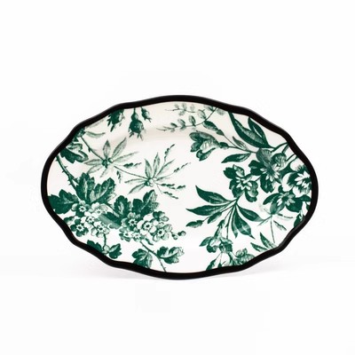 Assiette ovale verte