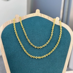 โรงงาน JXX ขายส่งสร้อยคอทองชุบสำหรับผู้ชาย สไตล์คลาสสิก วัสดุหลักทำจากทองเหลือง - Product Image 2