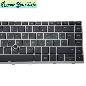 Teclado retroiluminado para portátil SP en español para HP EliteBook 840 <span class=keywords><strong>G5</strong></span> 840 G6 846 <span class=keywords><strong>G5</strong></span> 745 <span class=keywords><strong>G5</strong></span> <span class=keywords><strong>ZBook</strong></span> <span class=keywords><strong>14u</strong></span> <span class=keywords><strong>G5</strong></span> con marco plateado - Product Image 4