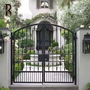 Rising Custom Windproof Modern Metal Grill Diseño de doble puerta Puerta delantera esmaltada Precio forjado de hierro con precio de fábrica - Product Image 1