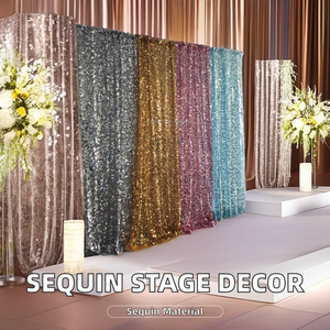 ANNIELU 웨딩 장식용 스팽글 드레이프 패널 10피트 파티 이벤트용 웨딩 배경 천 - Product Image 2