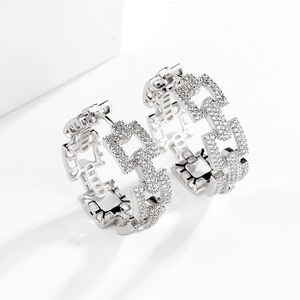 RAKOL 2022 Nuevos Aretes de Aro Grandes de Oro Estilo HipHop para Mujer Joyería EP2915 - Product Image 3