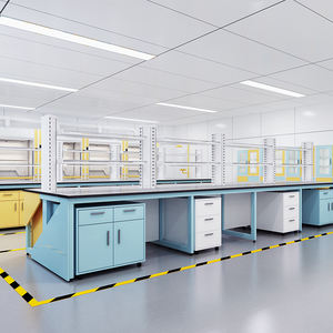 भौतिक प्रयोगशाला फर्नीचर, भौतिकी और रसायन विज्ञान कॉलेज के छात्र ने सिंक और रिएजेंट रैक के साथ टेस्ट बेंच - Product Image 6