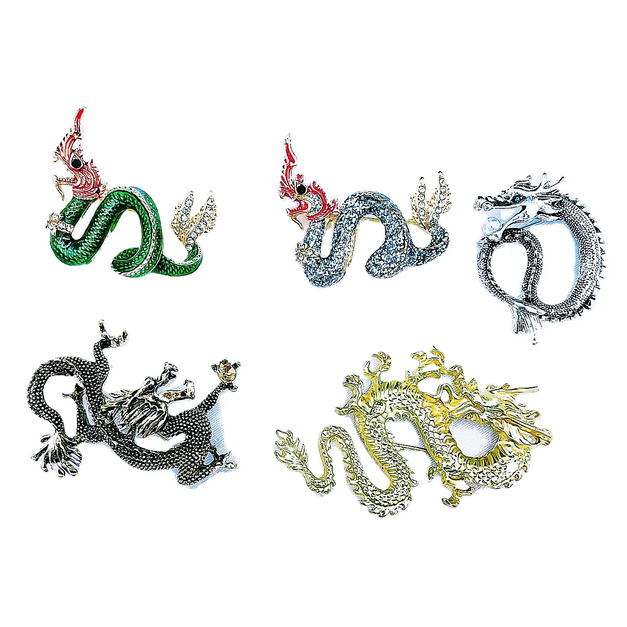 Mode Retro Dragon Totem Broche Pin Pin Heren Gepersonaliseerde Pak Corsage Sieraden Groothandelsprijs