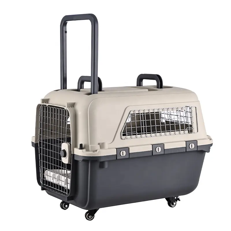 Fabrik große graue Kunststoff Airline zertifizierte Drahttür Reisen Hund Katze Kiste Haustier Flugzeugträger