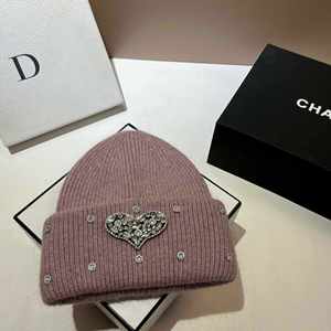 หมวกไหมพรมขนกระต่ายประดับเพชรคุณภาพสูงสำหรับผู้หญิงขายส่ง หมวกบีนนี่ถักประดับเพชรสำหรับฤดูหนาว - Product Image 5