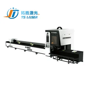 Tuosheng pipe laser cutter cnc stainless steel cnc square round metal tube fiber laser cutting machine with high speed