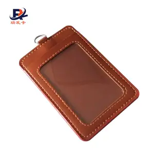 High Quality Waterproof CR80 Size PVC Leather Clear ID Card Holder with Insert