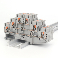 Bloc de bornes à pression 3 niveaux PT2.5 3PV 2,5 mm² 14 AWG, distributeur de potentiel, connecteur de câble sur rail DIN