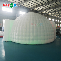 Tente gonflable à demi-dôme géante pour l'extérieur, portable, à bulles blanches, éclairage Igloos pour fêtes Disco Doom Air Tentes