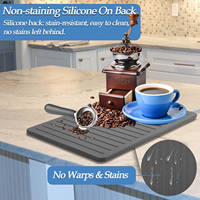 Tapis en pierre de séchage de vaisselle en silicone Plateau de comptoir de cuisine pliable avec fonction chauffante Nettoyage facile des taches