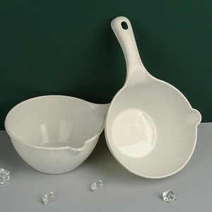 Plastic Long Handled Water Ladle Off <b>White</b> <b>2</b> <b>Pieces</b> Drop Resistant Kitchen Bathroom Use - Product Image 3