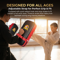 Mitaines de boxe et cibles de frappe en cuir PU, avec coussin épaissi, maille respirante et sangle de poignet réglable pour l'entraînement MMA