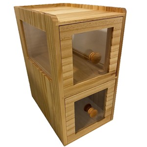 Wooden Bread Storage Box With Drawer And Slicer <b>Kitchen</b> Countertop Bread Keeper Multifunctional Rectangle Shape - Product Image 5