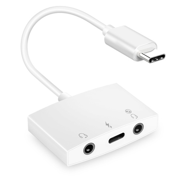 USB C to Dual 3.5mm Audio Adapter with PD 18W Charging Type C Splitter for Microphone Headphone