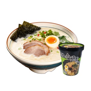 Private Label Halal Tonkotsu <strong>Ramen</strong> Instant Noodles Cup Creamy Pork <strong>Bone</strong> <strong>Broth</strong> 5-Minute Cook 12 Cups/CTN - Product Image 2