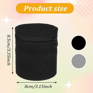 Portefeuille de poignet personnalisé avec logo, poche légère, bandeau absorbant la transpiration avec fermeture éclair pour la gym, le sport, la course à pied et la marche - Product Image 2