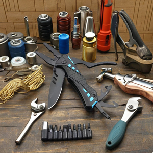 OEM Customizable 10-in-1 <strong>Black</strong> Stainless Steel Pocket <strong>Multitool</strong> with Industrial Grade Saw Blade and Ruler Includes Pliers - Product Image 3