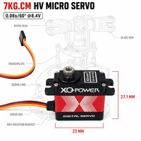 Servomoteur numérique sans noyau XQ-POWER XQ-S2010D 7KG pour avion RC, engrenages en acier inoxydable, étanche, 8.4V, pour hélicoptère RC OEM