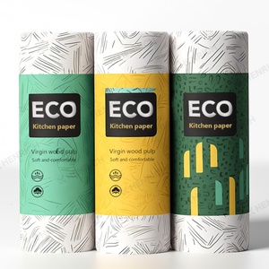 HENRICH Rouleaux de serviettes jetables 100 % bambou personnalisés, 50 feuilles, 3 couches de papier absorbant d'huile sélectionné pour la cuisine - Product Image 3